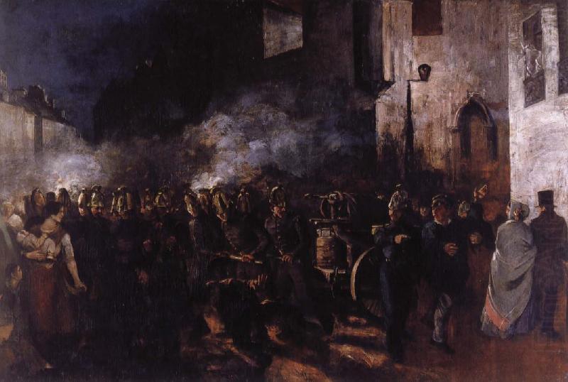 Firemen Running to a Fire, Gustave Courbet